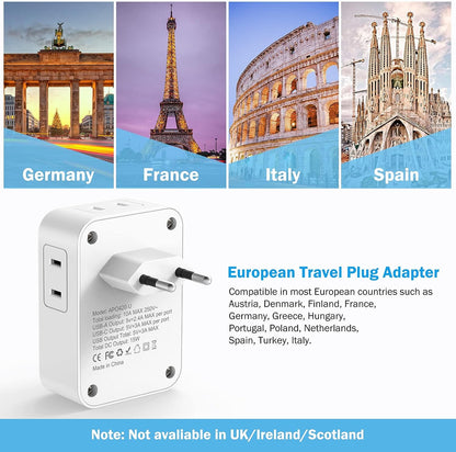 Adaptador De Enchufe De Viaje Europeo Adaptador De Enchufe Internacional Con 3