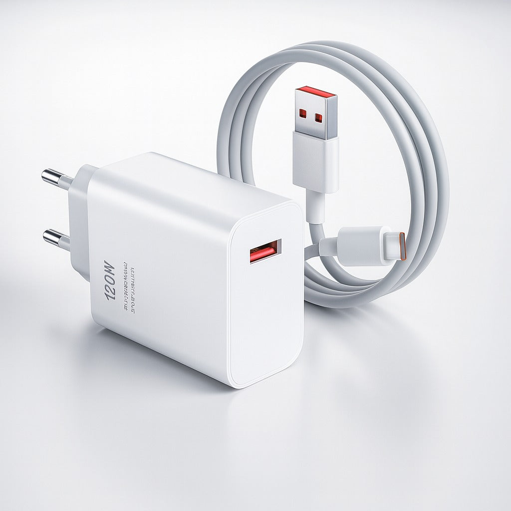 Cargador Rápido con Cable USB-C 120W / 67W – HyperCharge Universal EU/US