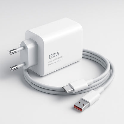 Cargador Rápido con Cable USB-C 120W / 67W – HyperCharge Universal EU/US